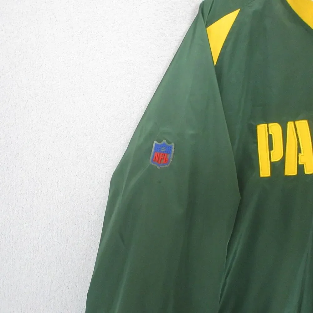 Reebok Jacket Mens XL Green Bay Packers Pullover Windbreaker Football